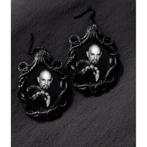 Anton Szandor LaVey Earrings Black Satanist Jewelry